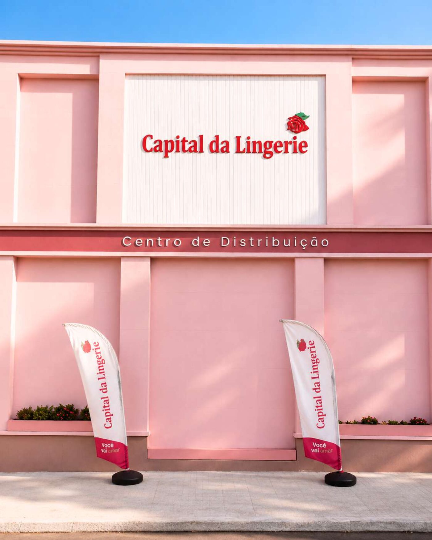 Fachada rosa da Capital da Lingerie em Campinas-SP